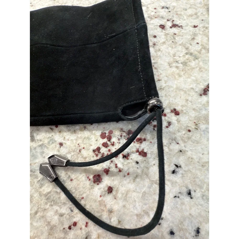 Balidoner Black Suede Over the Knee Boots Block Heel‎ Size 38